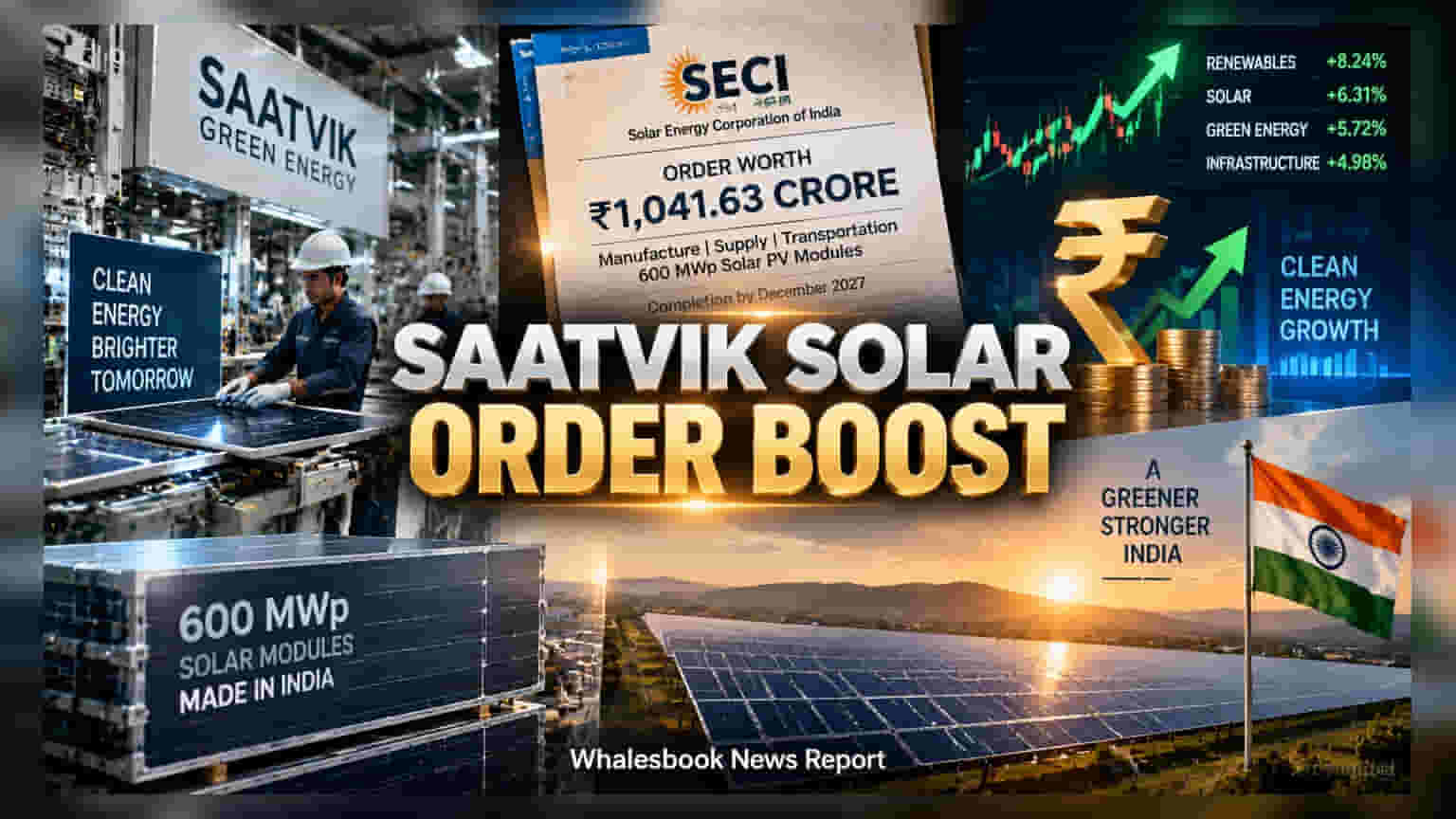 Saatvik Green Energy Wins ₹1,041 Crore SECI Solar Order