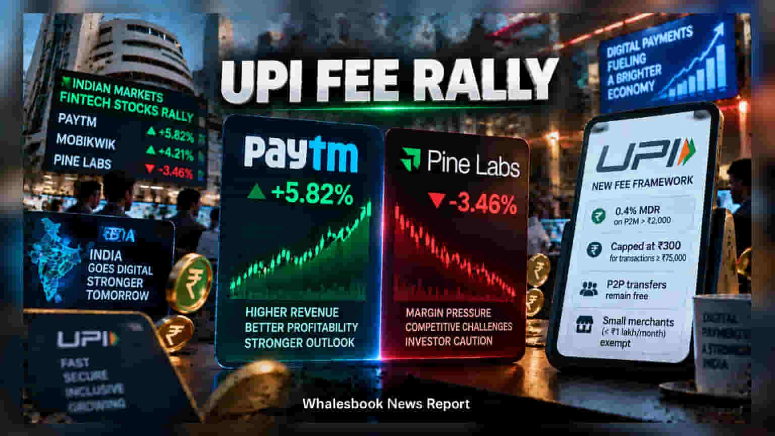 Paytm, MobiKwik Shares Rally on New 0.4% UPI Merchant Fee