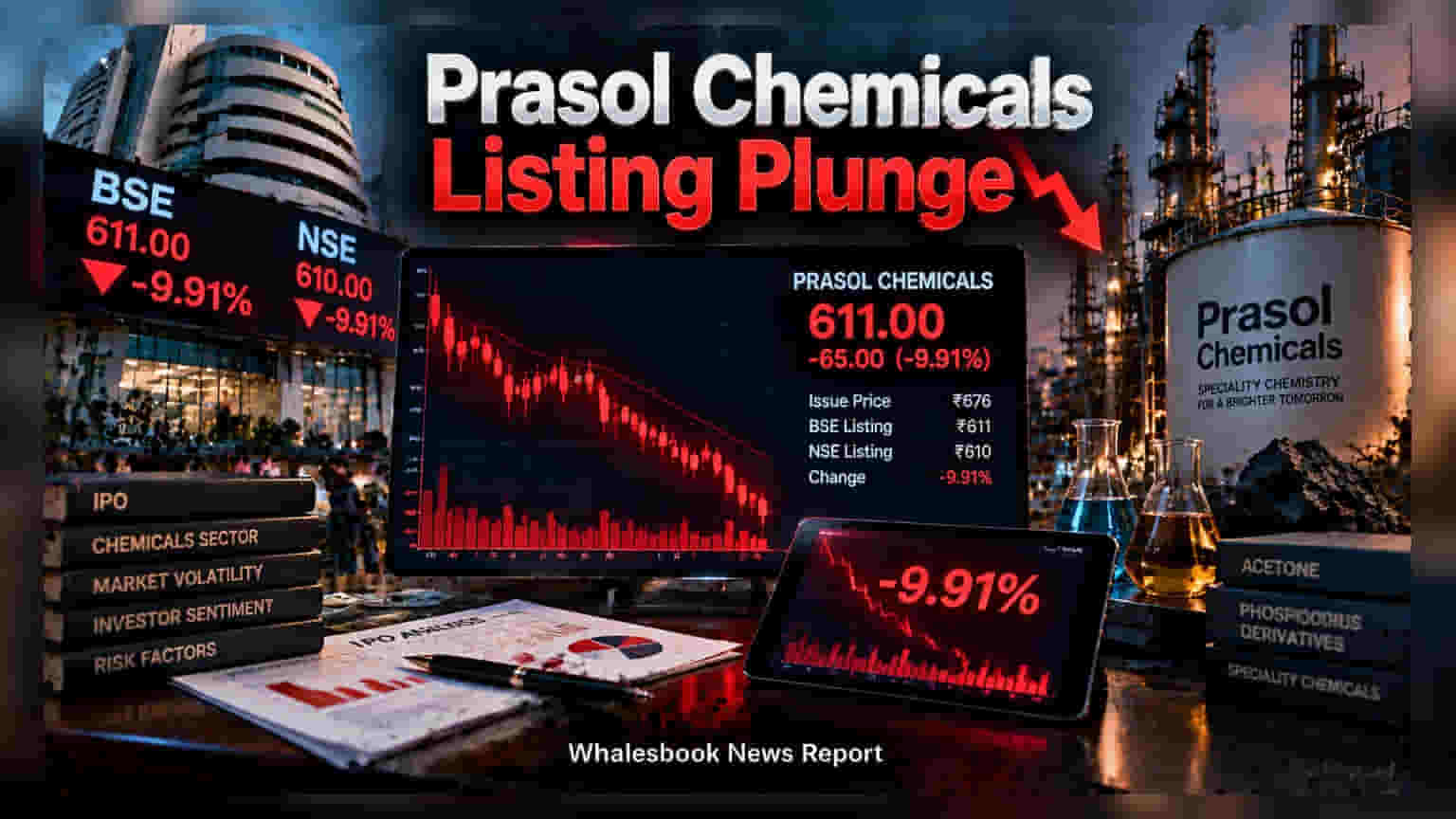 Prasol Chemicals ਦਾ ਸ਼ੇਅਰ ਬਾਜ਼ਾਰ ਵਿੱਚ ਮਾੜਾ ਡੈਬਿਊ, **10%** ਡਿਸਕਾਊਂਟ 'ਤੇ ਹੋਈ ਲਿਸਟਿੰਗ