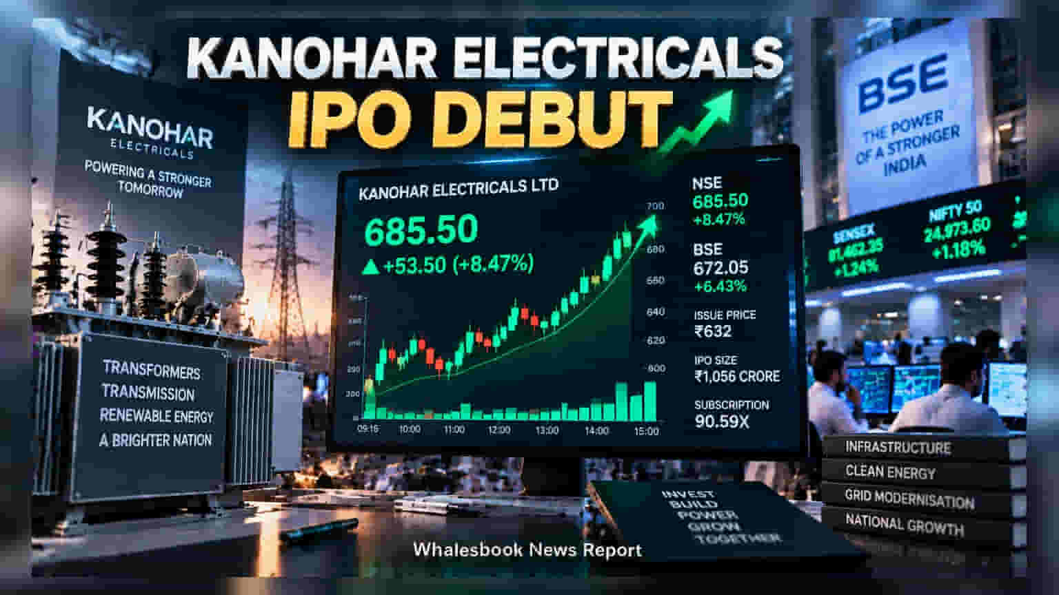 Kanohar Electricals Listing: ਗ੍ਰੇ ਮਾਰਕੀਟ ਦੀਆਂ ਉਮੀਦਾਂ 'ਤੇ ਫਿਰਿਆ ਪਾਣੀ, **8.5%** ਦੇ ਮਾਮੂਲੀ ਪ੍ਰੀਮੀਅਮ ਨਾਲ ਹੋਈ ਐਂਟਰੀ