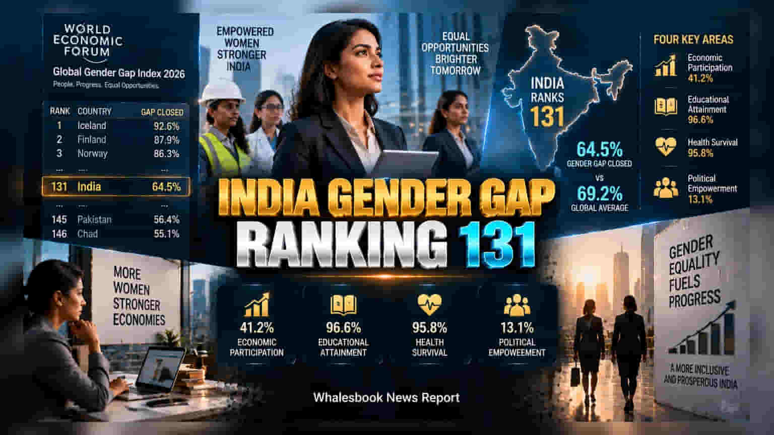 India Ranks 131st in Global Gender Gap Index 2026