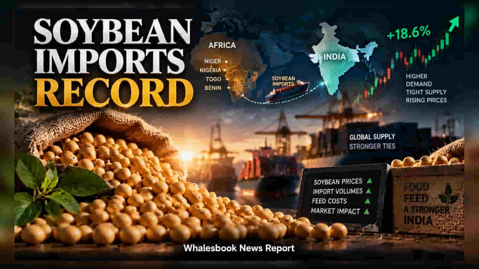India Soybean Imports Near Record High as Domestic Supply Slumps
