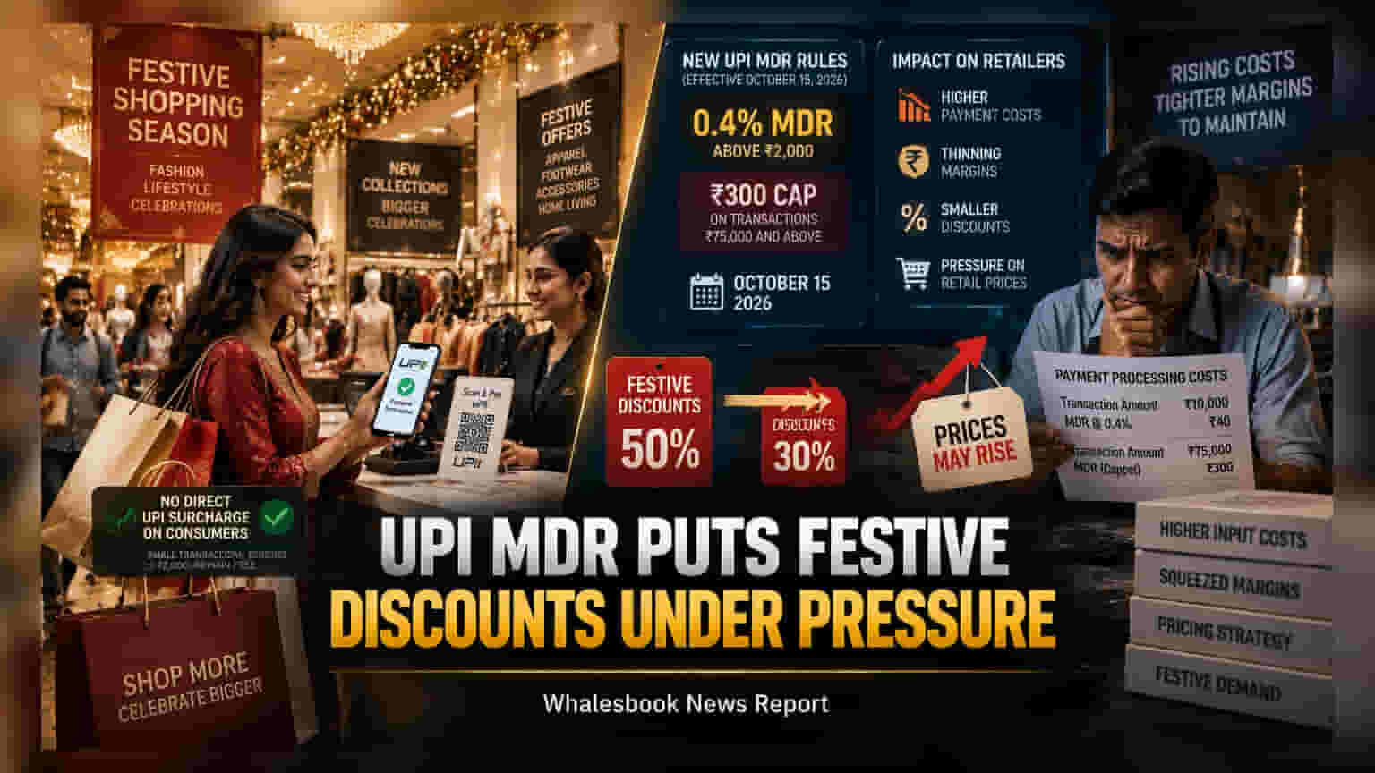 UPI Transaction Charges: **15 ઓક્ટોબર**થી UPI પેમેન્ટ પર લાગશે **0.4%** MDR ચાર્જ