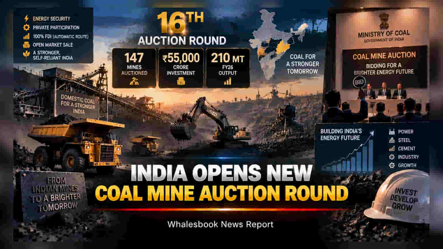 Coal Mine Auction: కోల్ మైనింగ్ రంగంలో మరో కీలక అడుగు.. సెప్టెంబర్ 17న 16వ విడత వేలం
