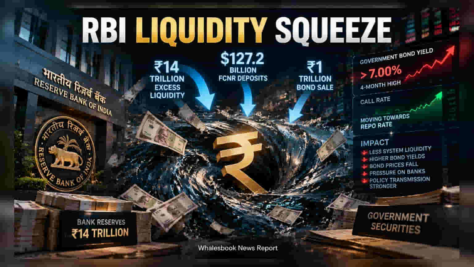 RBI Sells Bonds To Curb Rs 14 Trillion Cash Surplus