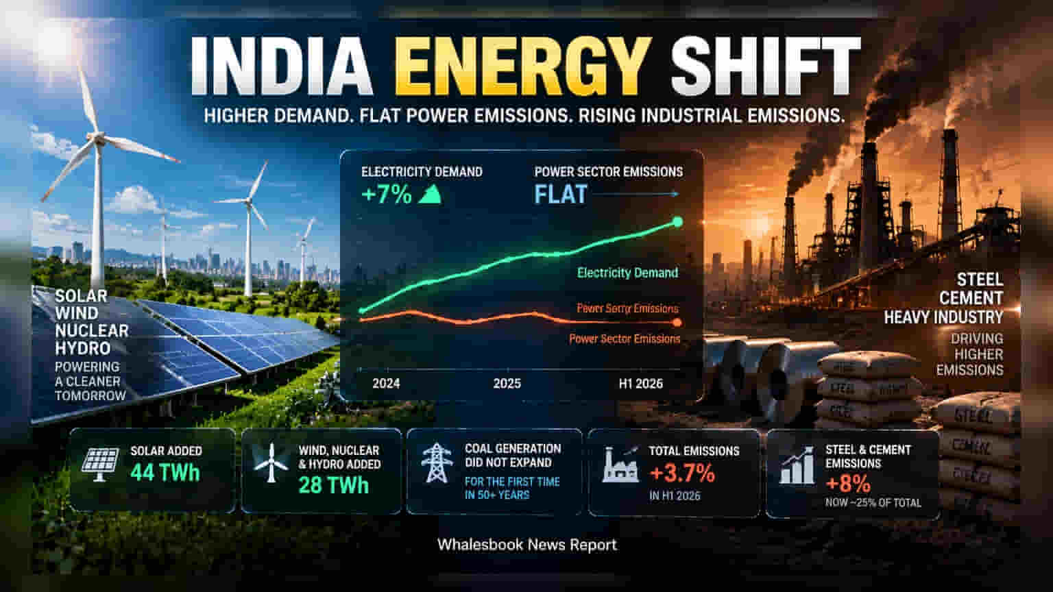 India Power Emissions Flatten as Renewables Meet Demand