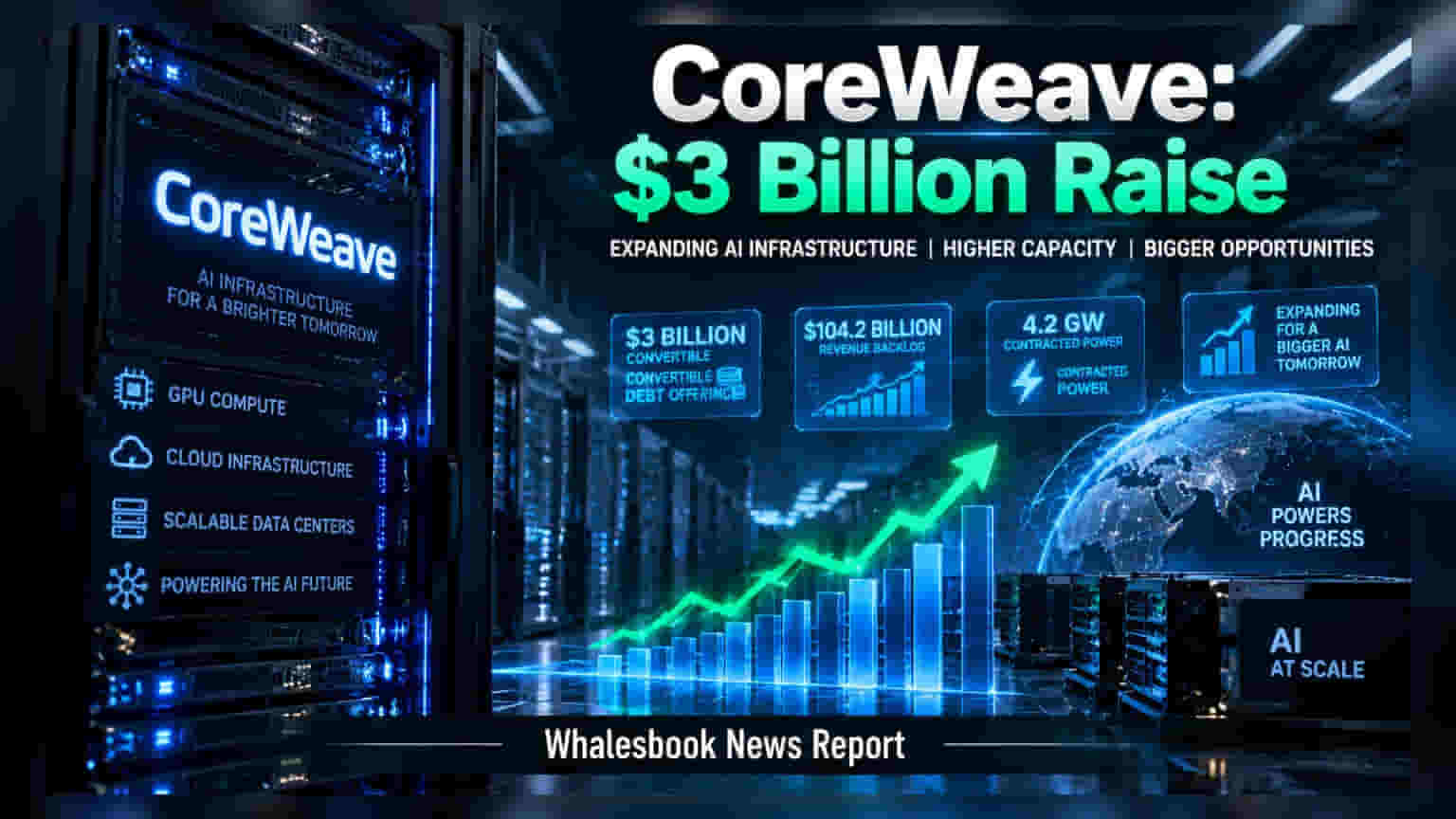 CoreWeave: ఏఐ మౌలిక సదుపాయాల కోసం **$3 బిలియన్ల** నిధుల సేకరణ