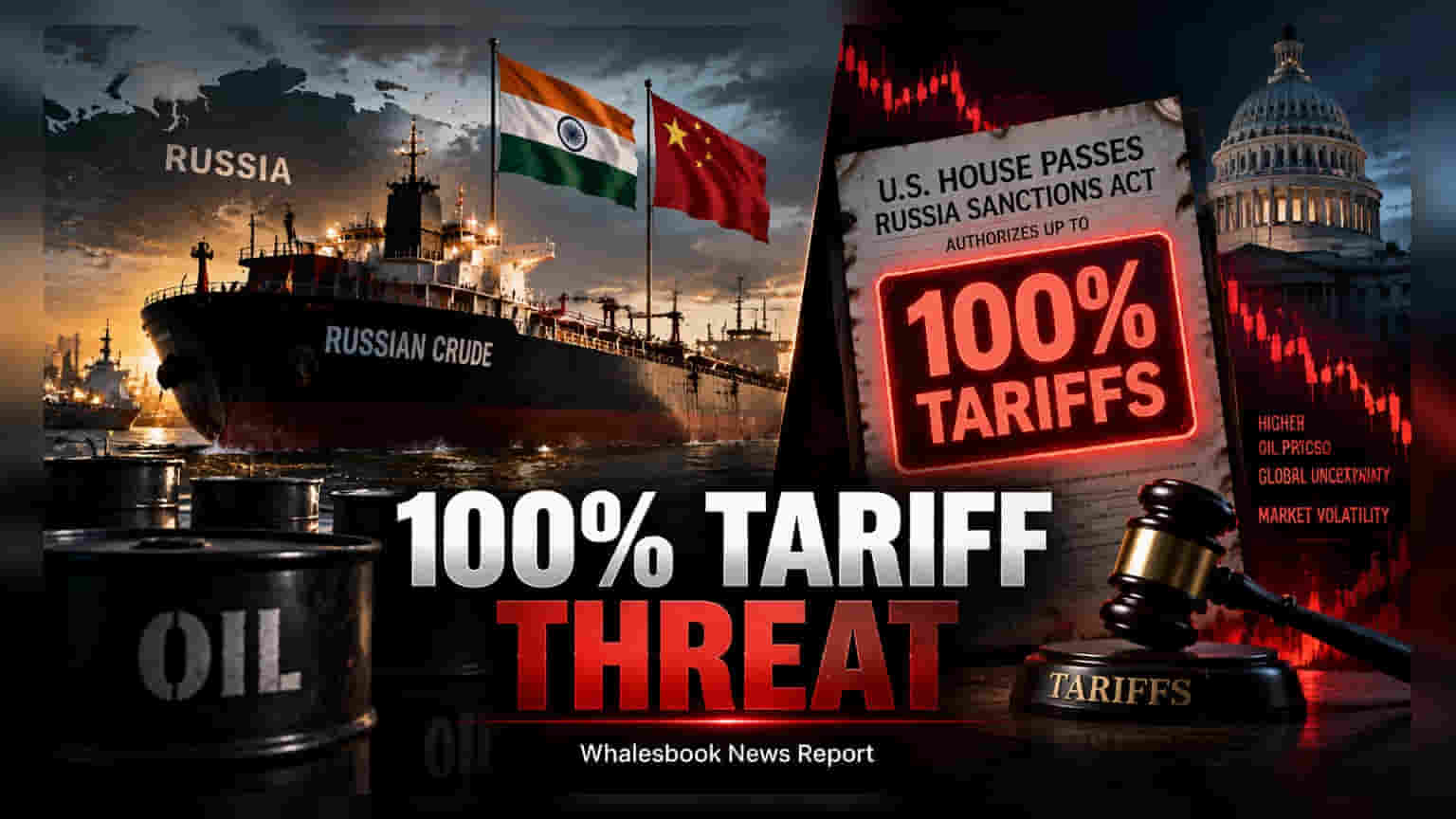 US Bill on Russian Energy: रशियन तेलावर **100%** टॅरिफचा प्रस्ताव; भारताच्या अर्थव्यवस्थेवर काय परिणाम होईल?