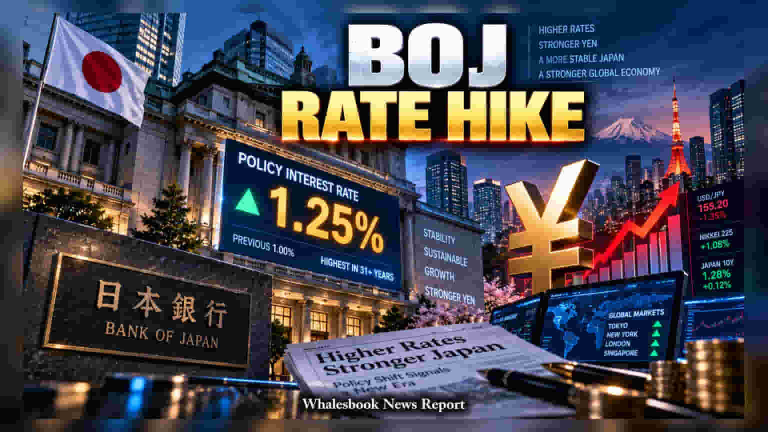 Bank of Japan નો મોટો નિર્ણય: વ્યાજદરમાં વધારો કરીને **1.25%** કર્યા, ૩૧ વર્ષમાં પહેલીવાર જોવા મળી આવી સ્થિતિ