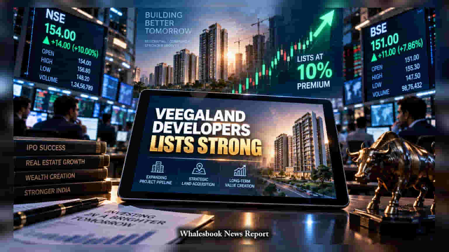 Veegaland Developers: શેરબજારમાં ધમાકેદાર એન્ટ્રી, શેર **10%** પ્રીમિયમ સાથે લિસ્ટ થયો