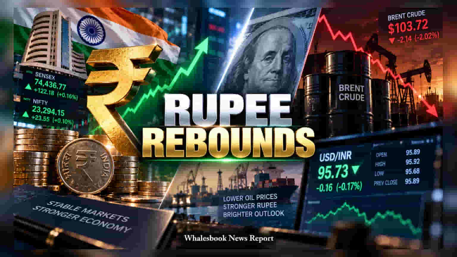 Rupee Recovers 16 Paise To 95.73 As Crude Oil Prices Ease