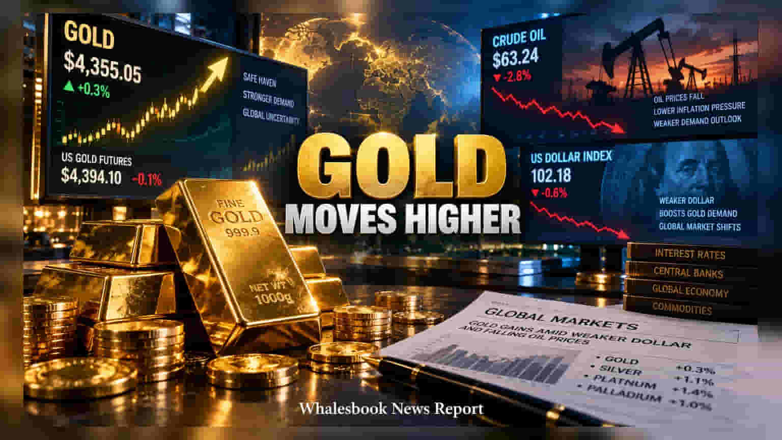 Gold Price: ડોલરમાં નરમાઈના પગલે સોનામાં ચમકારો, કિંમત **$4,355** ને પાર