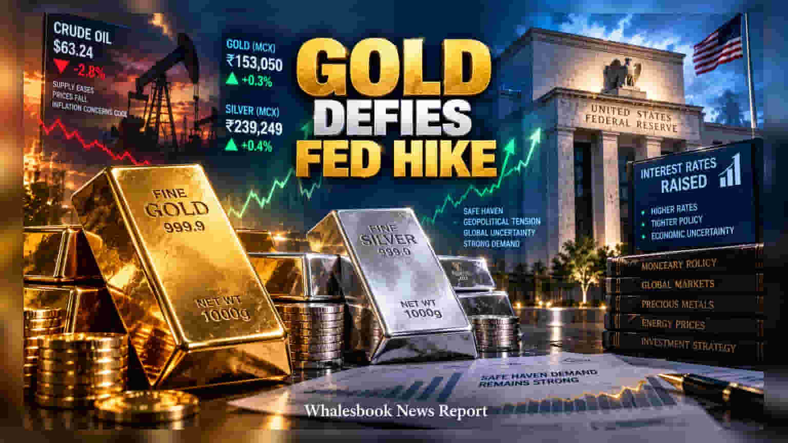 Gold, Silver Prices Rise on MCX Despite US Fed Rate Hike