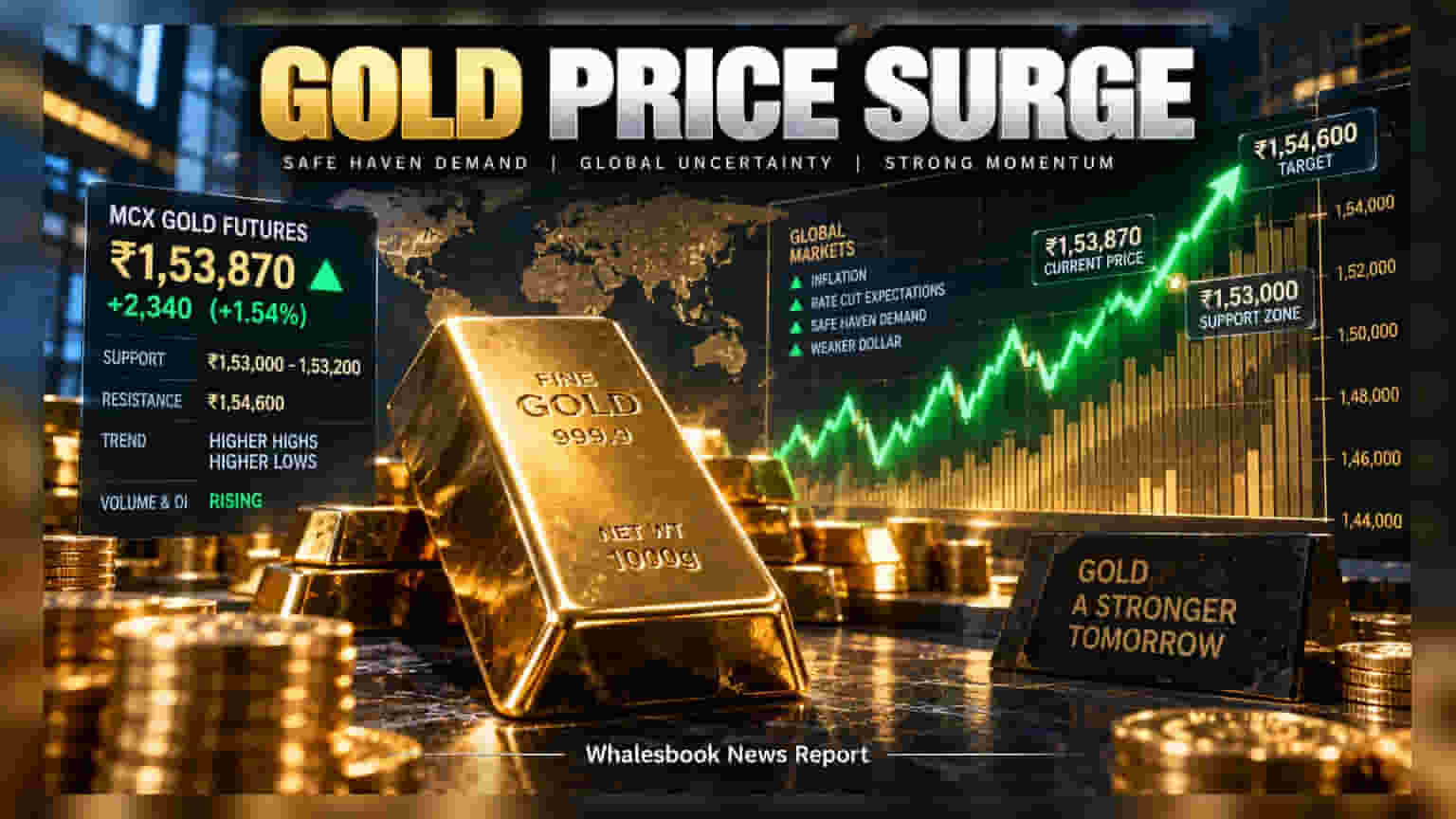 MCX Gold Futures Trade Near Rs 1,53,870: Key Price Trends