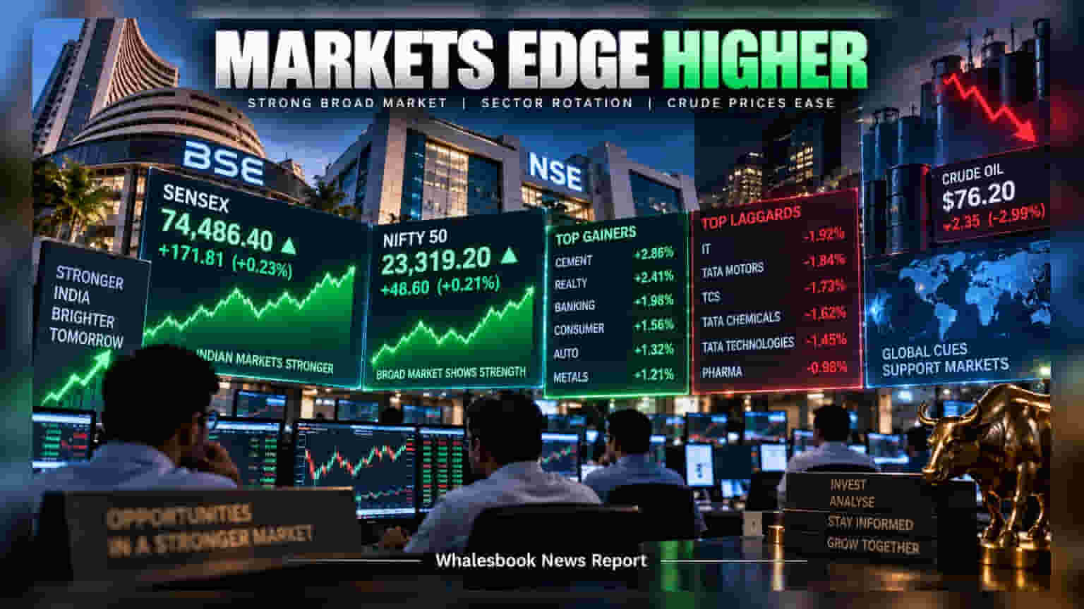 Sensex, Nifty Edge Up As Domestic Sectors Outpace IT