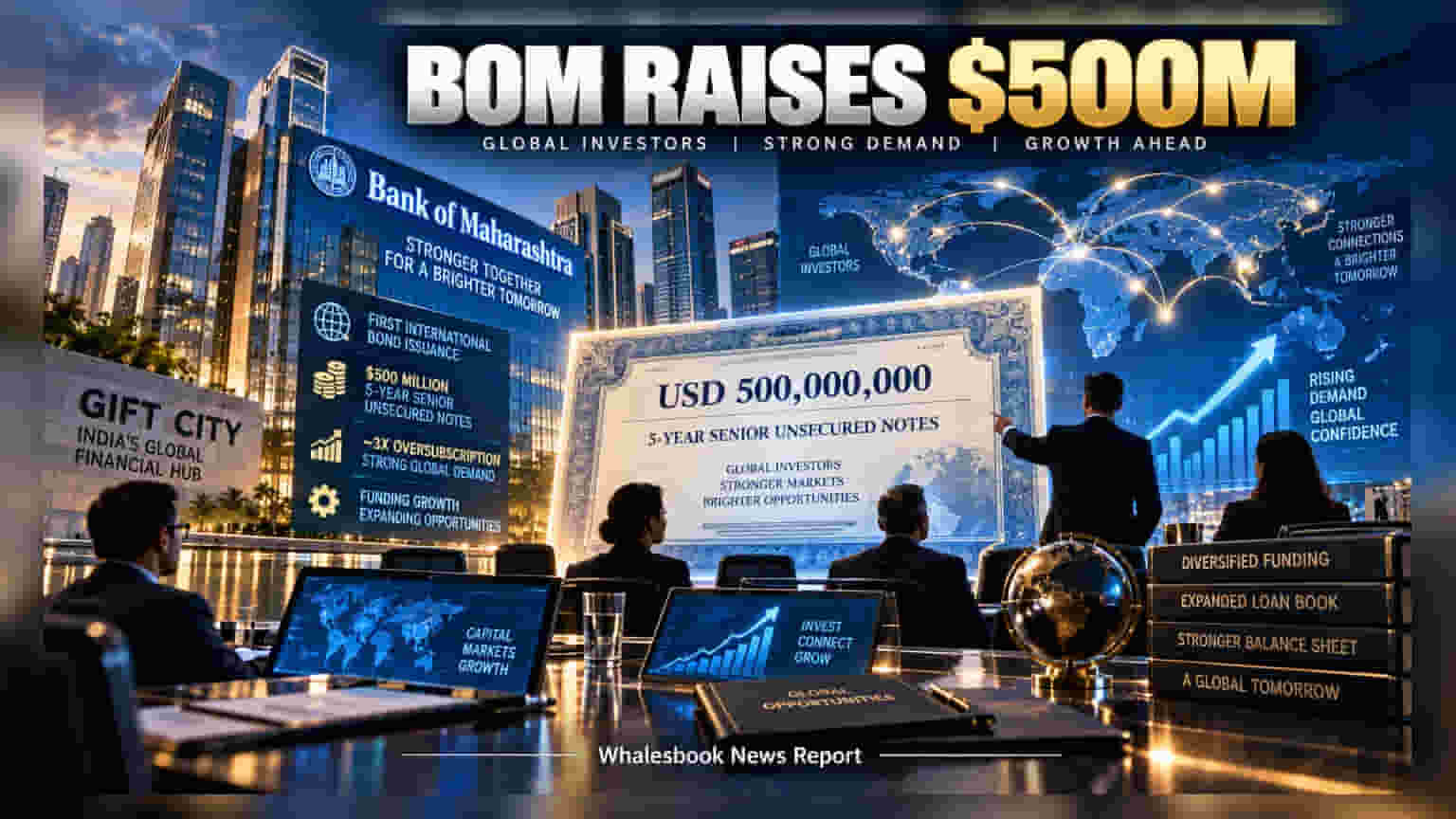 Bank of Maharashtra Raises $500 Million in Debut Global Bond