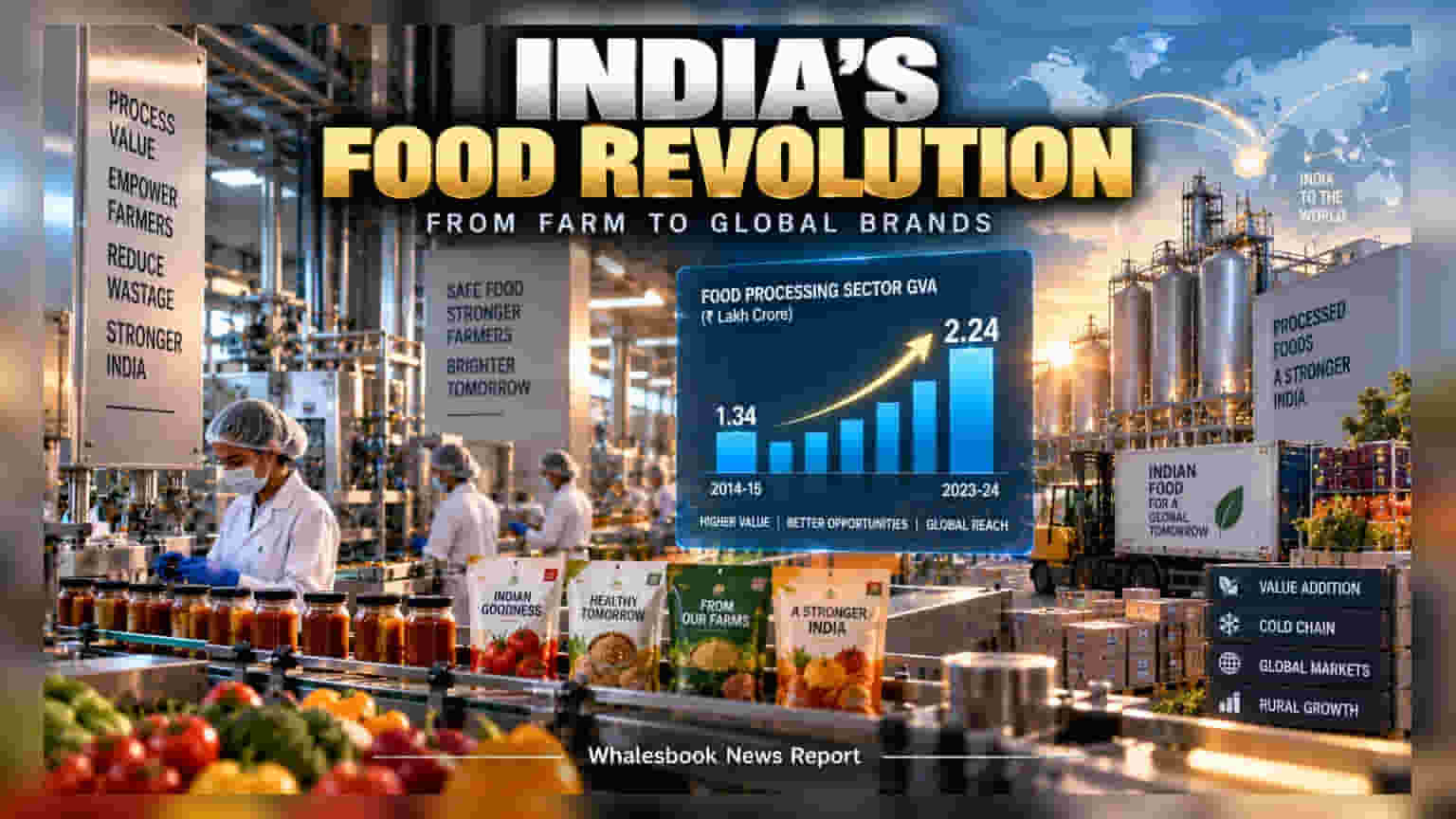 India Eyes Global Food Branding; Processing GVA Hits Rs 2.24 Lakh Crore