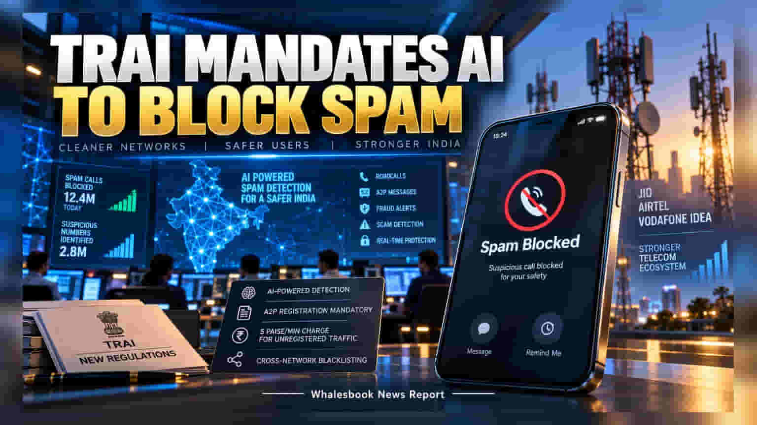 TRAI Mandates AI Spam Filters and 5 Paise Fee on A2P Calls