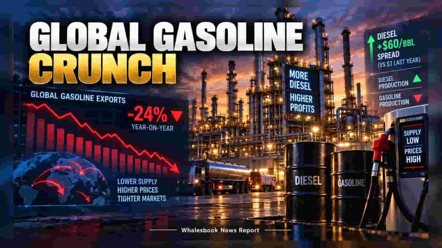 Global Refiners Shift to Diesel, Cutting Gasoline Output
