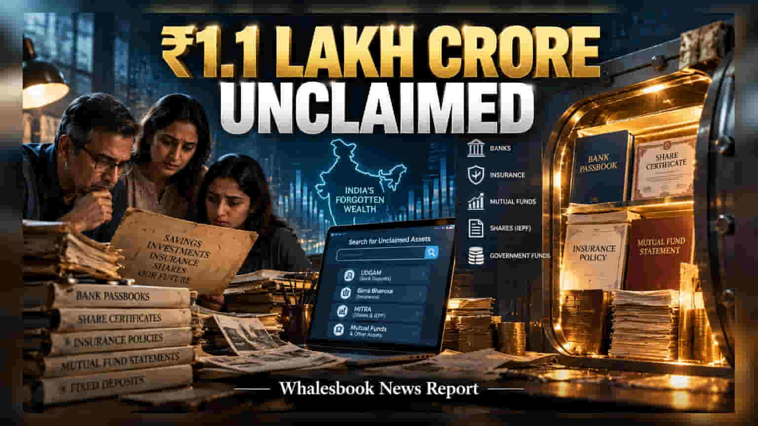 India's Unclaimed Financial Assets Rise Past ₹1.1 Lakh Crore