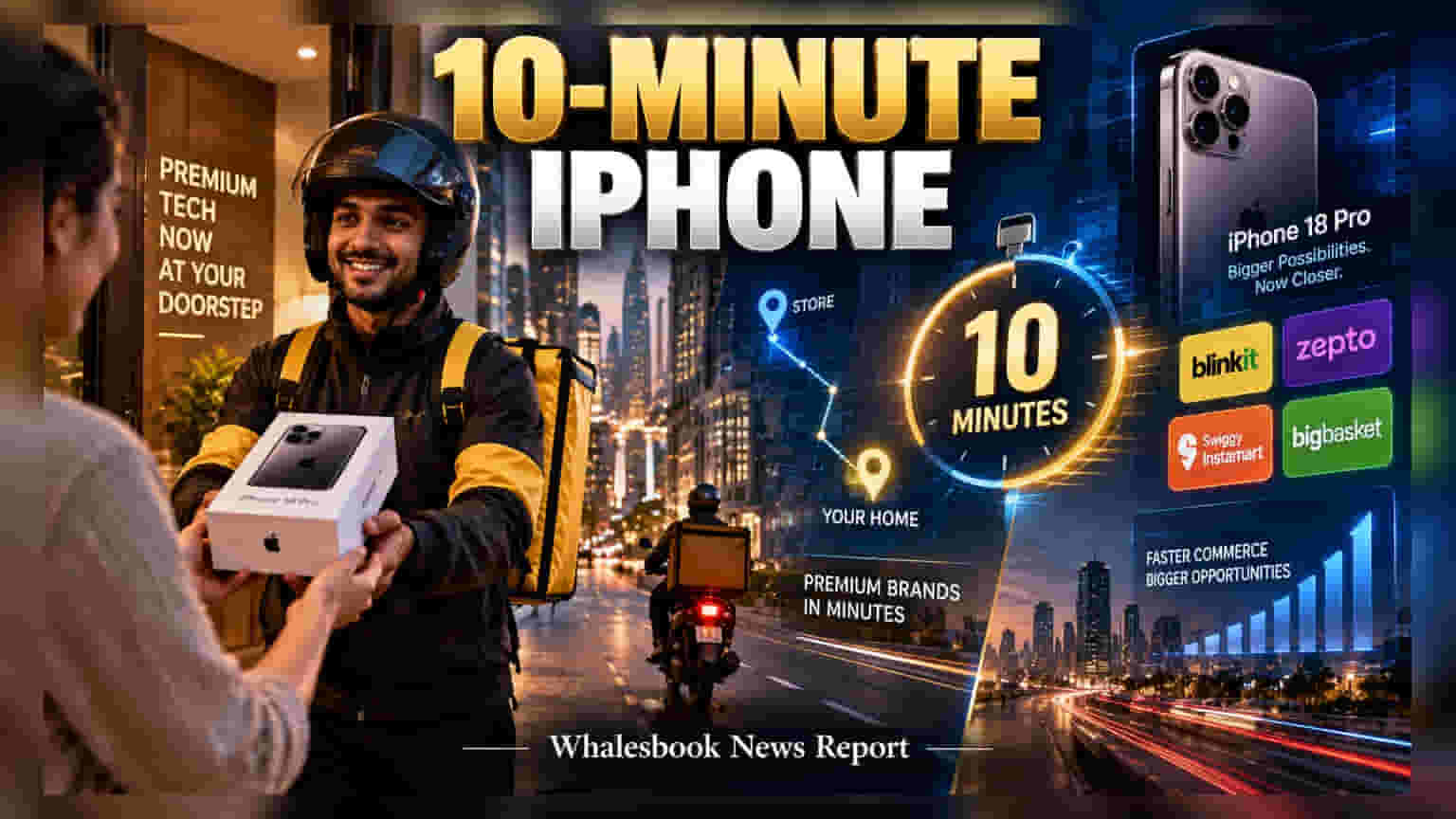 Quick Commerce का धमाका! अब 10 मिनट में घर पहुंचेगा iPhone 18 Pro