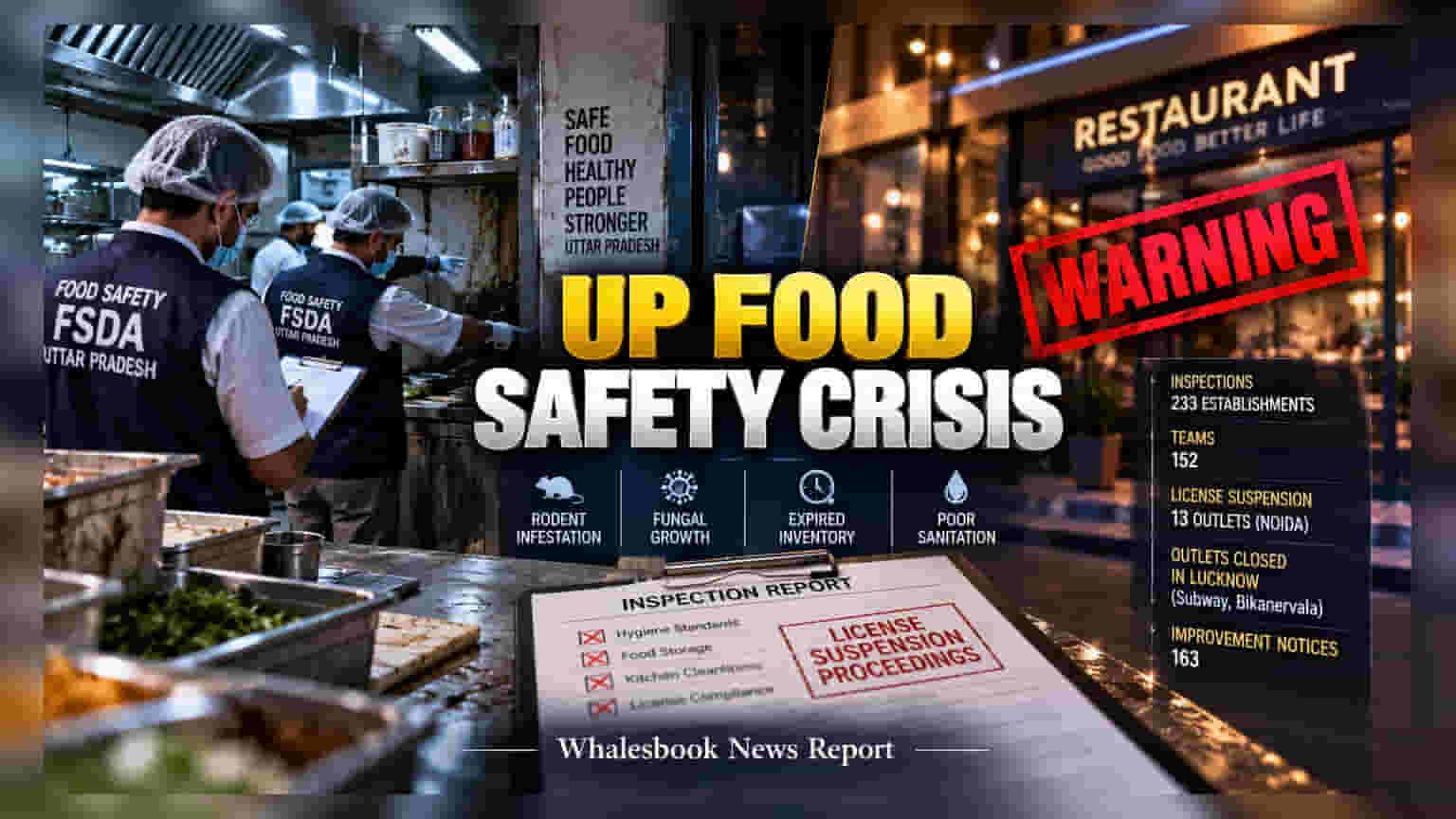 UP Food Safety Crackdown: नोएडातील १३ रेस्टॉरंट्सवर कारवाईची टांगती तलवार