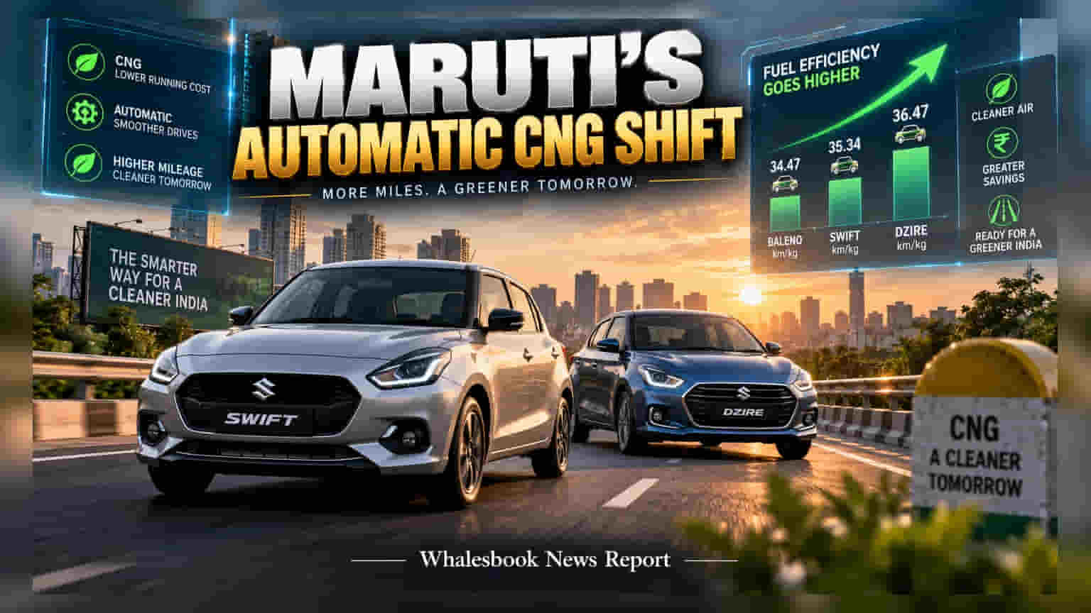 Maruti Suzuki कडून दमदार पाऊल! Swift, Dzire आणि Baleno आता 'ऑटोमॅटिक' CNG अवतारात