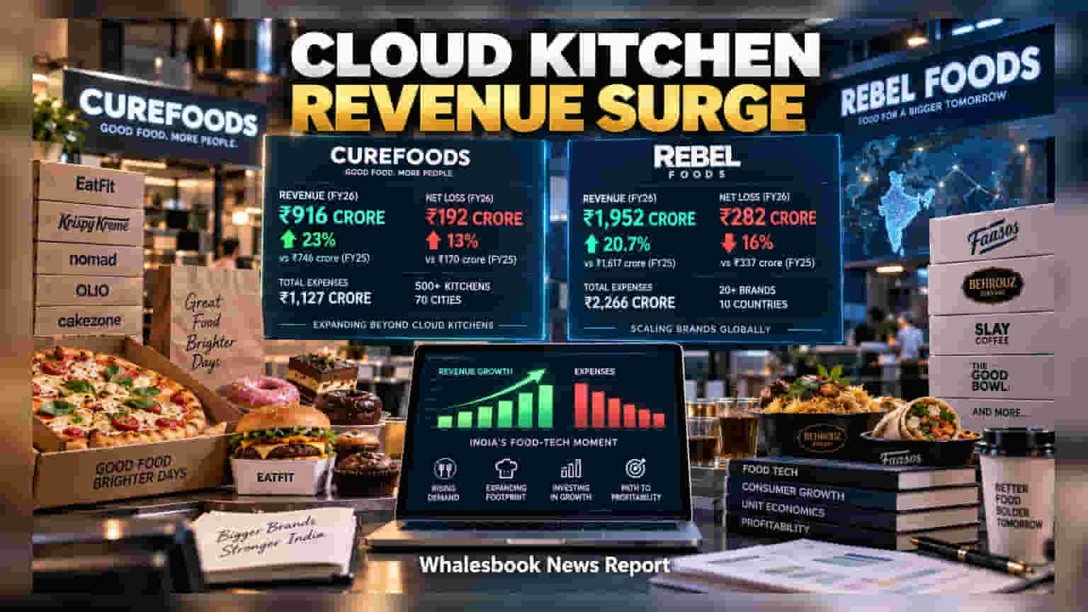 Curefoods અને Rebel Foods ના FY26 રિઝલ્ટ: આવકમાં જબરદસ્ત ઉછાળો, પણ પ્રોફિટમાં અલગ વલણ