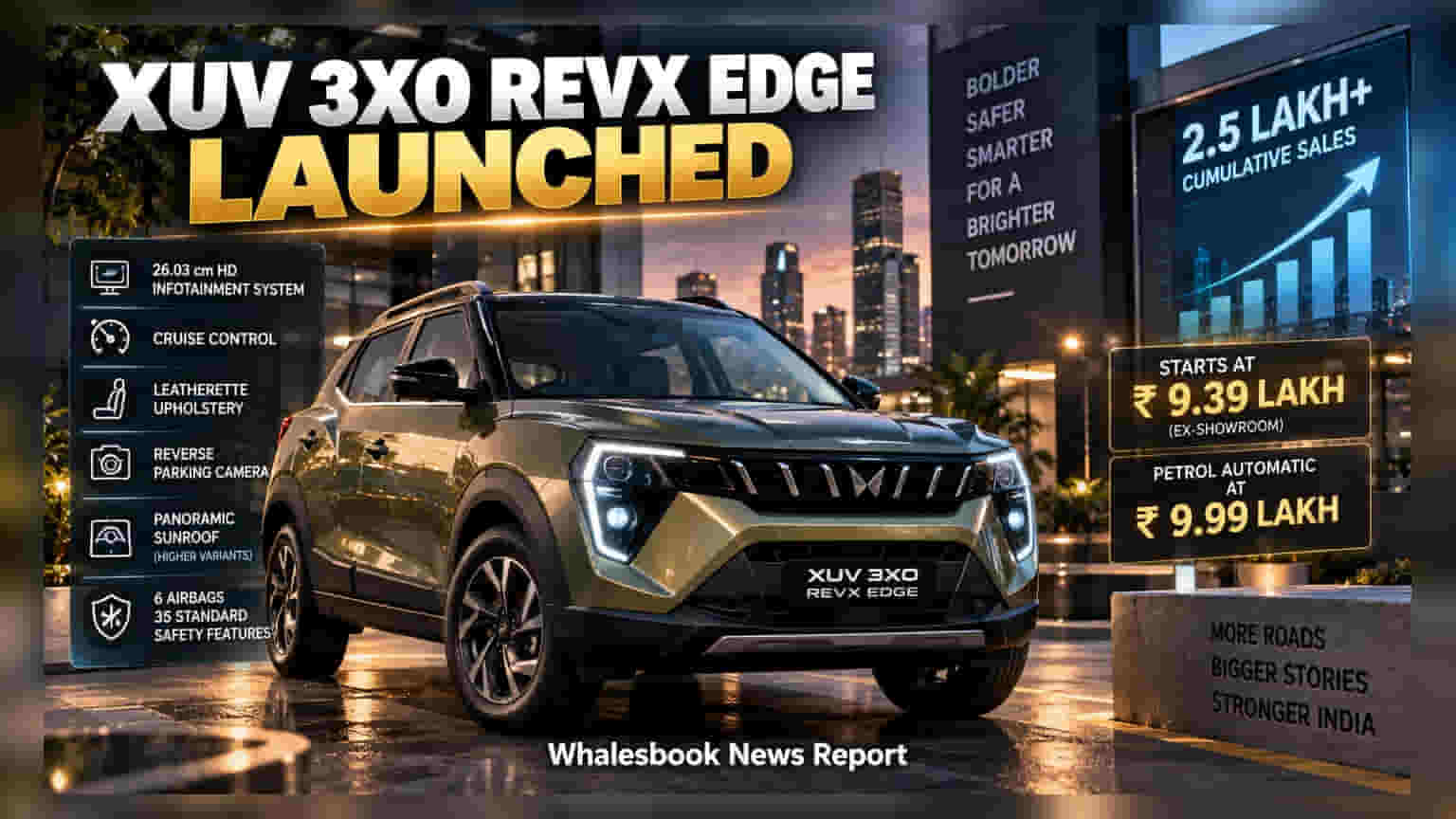 Mahindra Expands XUV 3XO Lineup With REVX EDGE From Rs 9.39 Lakh