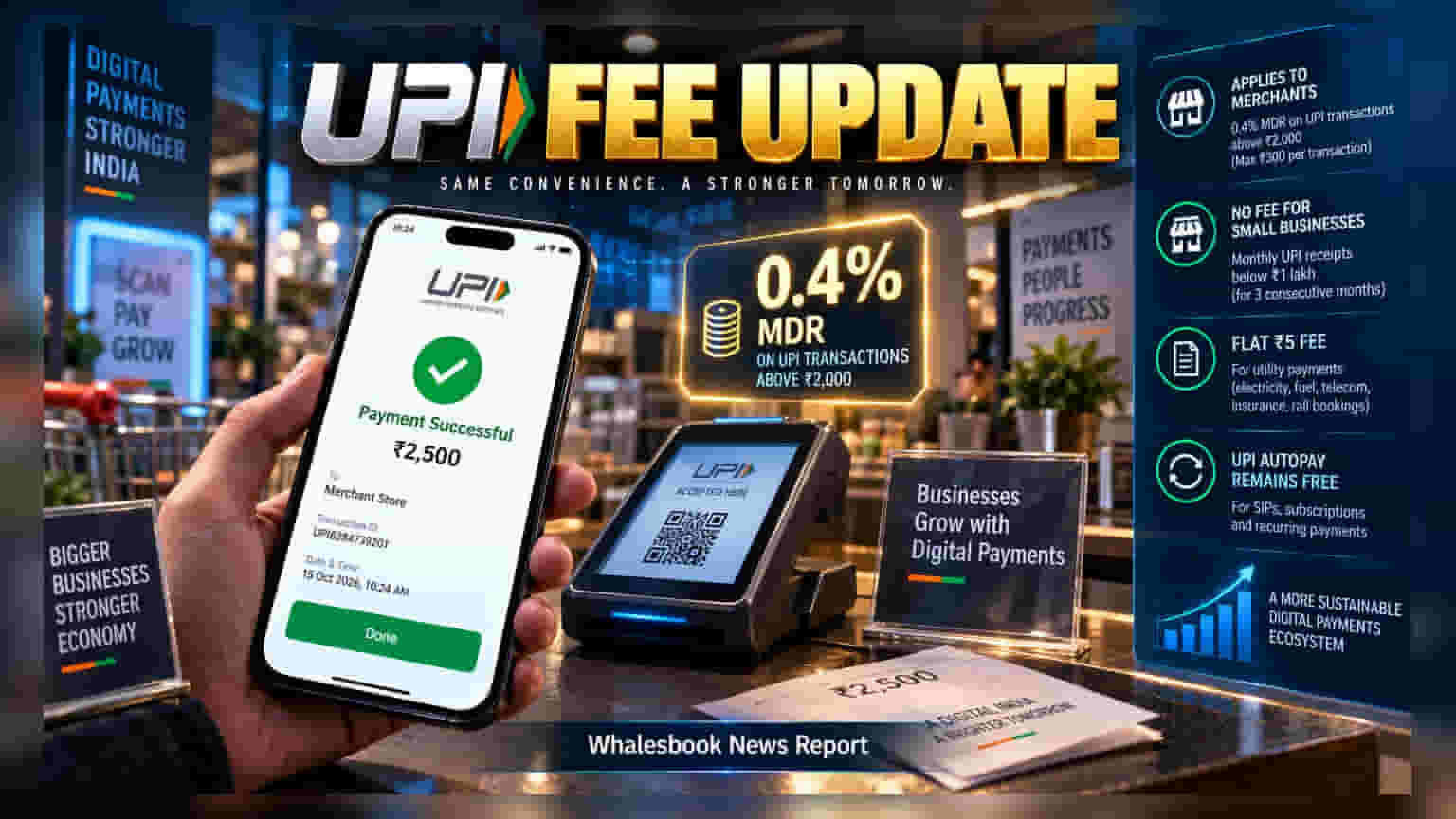 UPI Transaction Update: 15 ਅਕਤੂਬਰ ਤੋਂ ਵੱਡੇ ਲੈਣ-ਦੇਣ 'ਤੇ ਲੱਗੇਗਾ 0.4% ਚਾਰਜ, ਜਾਣੋ ਕੀ ਬਦਲੇਗਾ