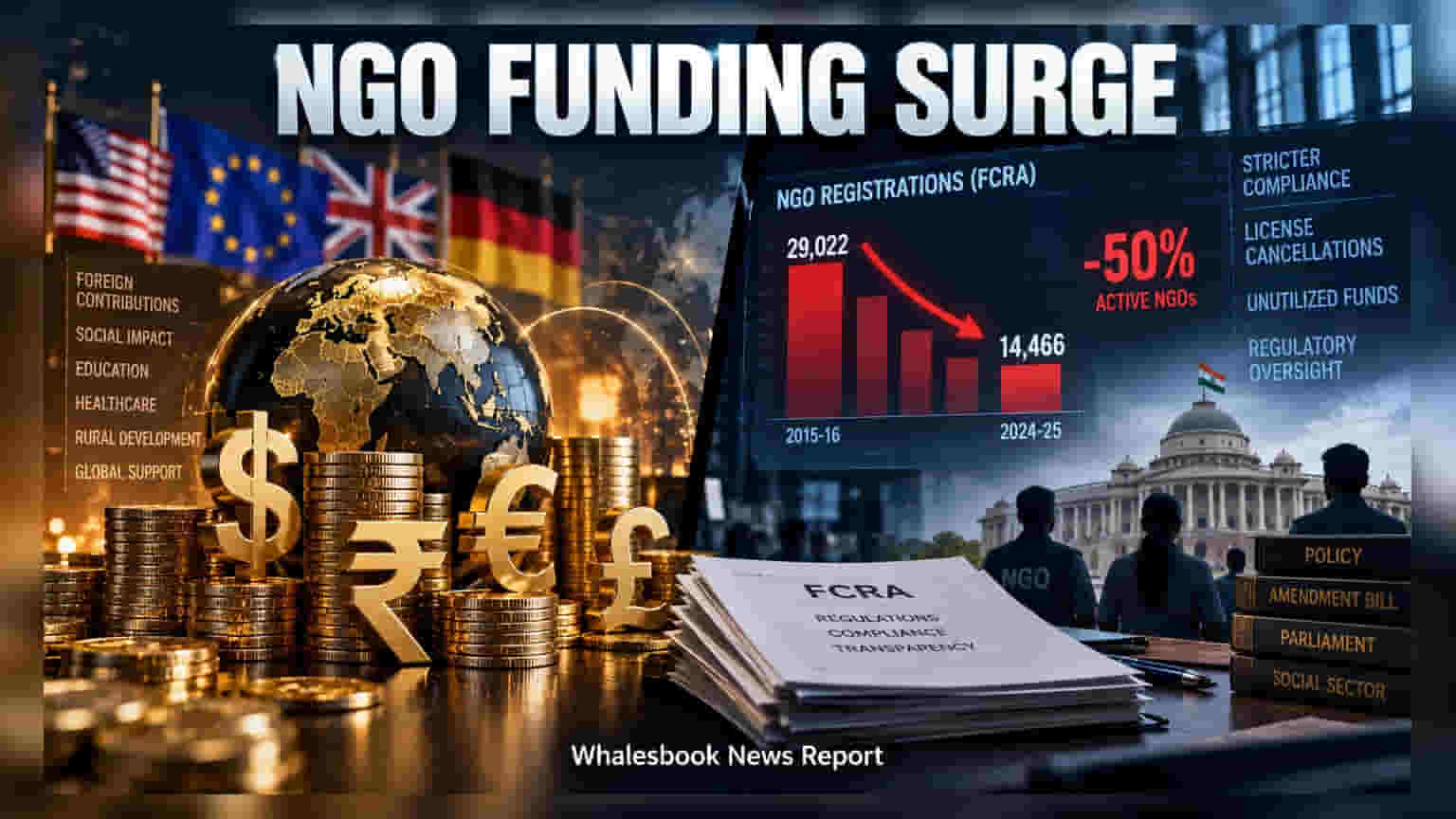 FCRA Oversight: Foreign Funding Hits ₹22,974 Crore Amid NGO Dip