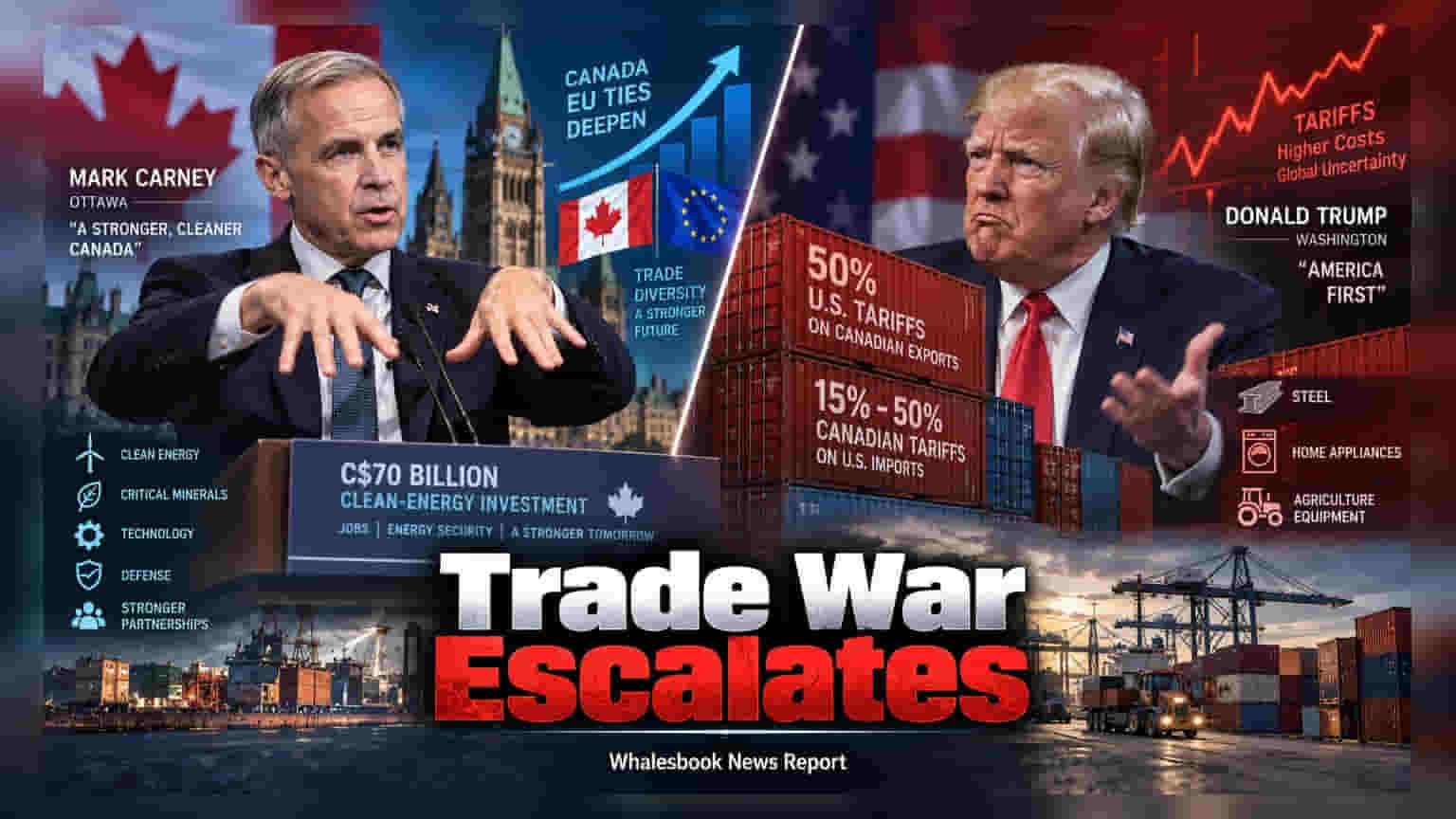 Canada-US Trade War: दोन्ही देशांमधील व्यापार तणाव वाढला, आता **५०%** टॅरिफचा फटका