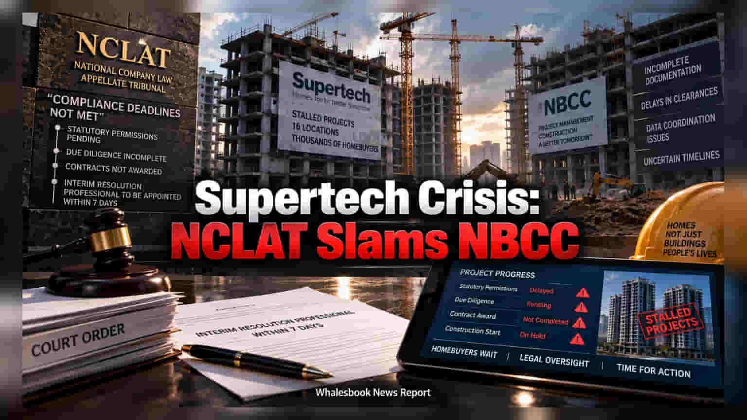 NBCC ને NCLAT નો લપડાક! 16 Supertech પ્રોજેક્ટ્સમાં વિલંબ બદલ ઠપકો