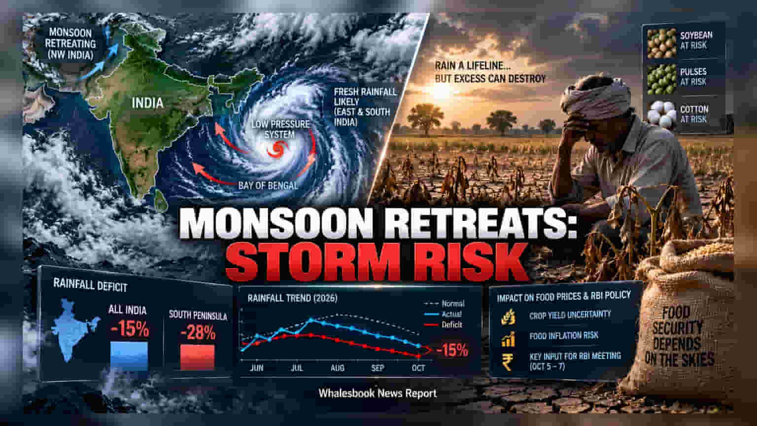 Monsoon Storm Risks Late Crop Damage, Complicates RBI Policy