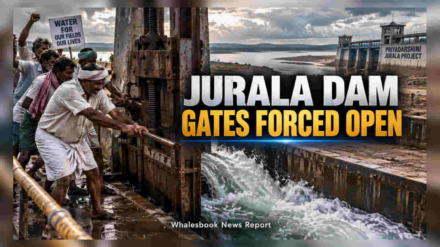 Telangana: સિંચાઈના પાણી માટે ખેડૂતોનો આક્રોશ, Jurala Dam ના દરવાજા જાતે ખોલી નાખ્યા