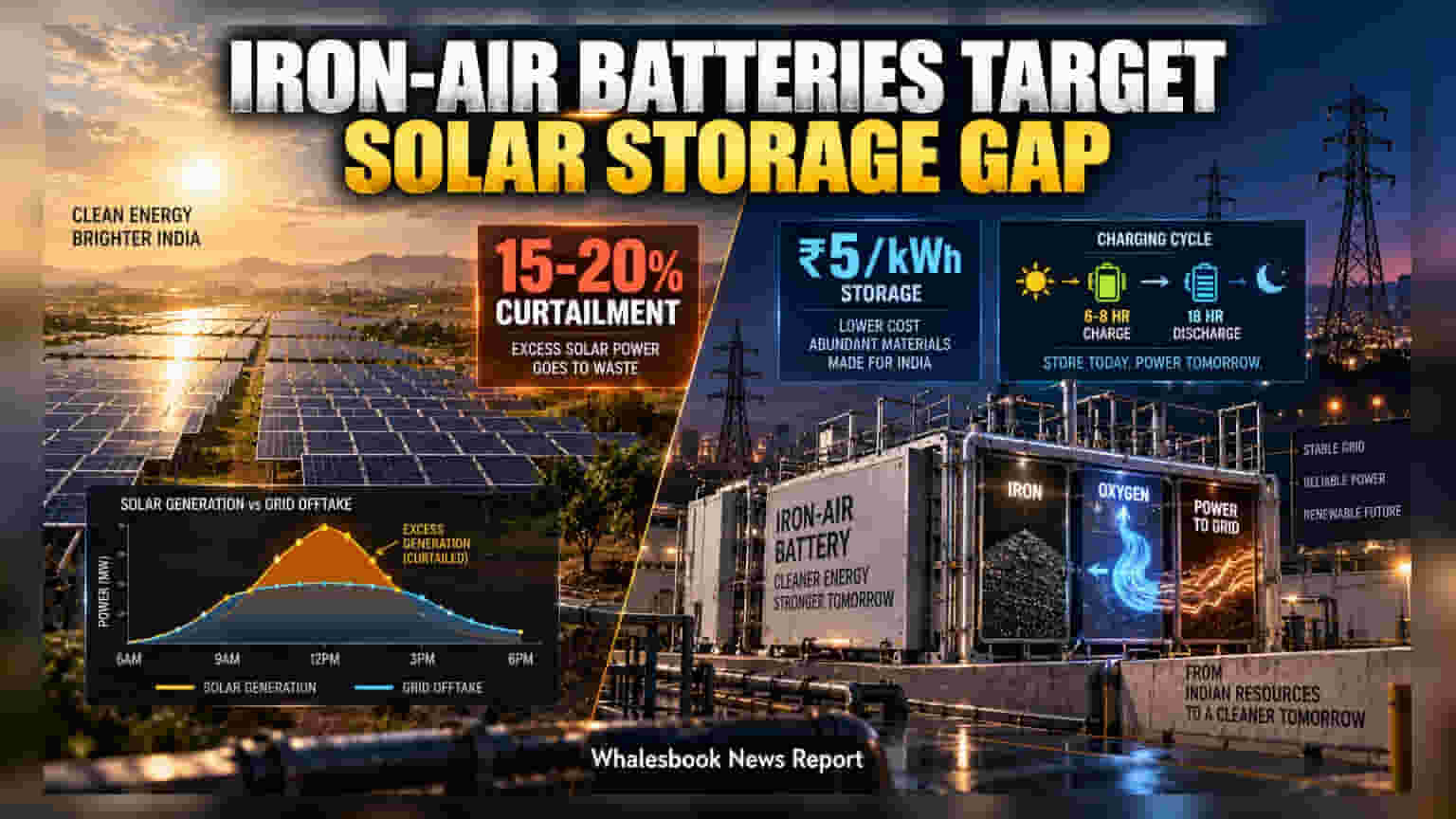 India Explores Iron-Air Batteries to Fix Solar Storage Issues
