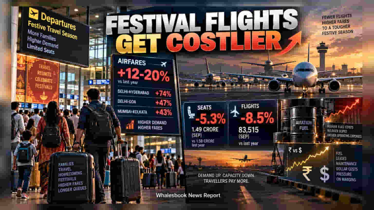 Domestic Airfares Rise Up to 74% as Flight Capacity Shrinks