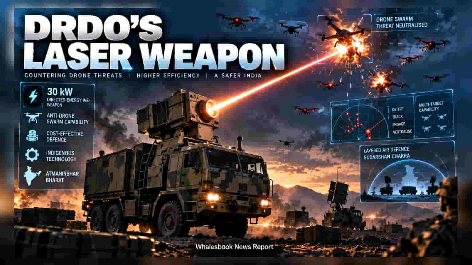 DRDO નું લેસર હથિયાર: ડ્રોન હુમલા રોકવા માટે **30 kW** ના પાવરફુલ લેસર પર કામ તેજ