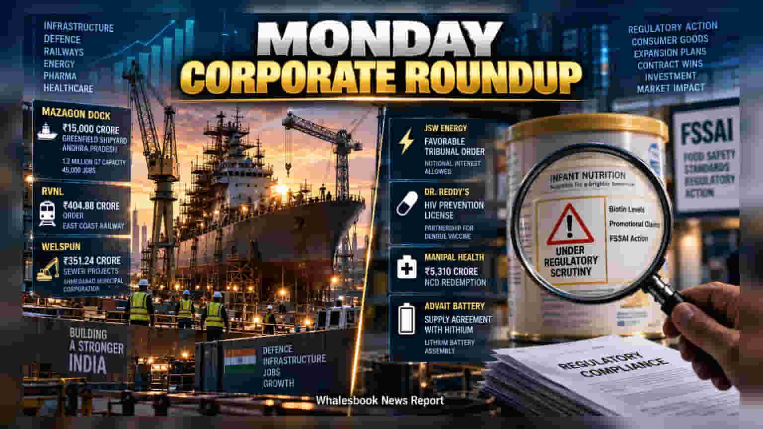 Corporate Update: Welspun, RVNL, Mazagon Dock Bag Orders; Nestle India Faces FSSAI Probe