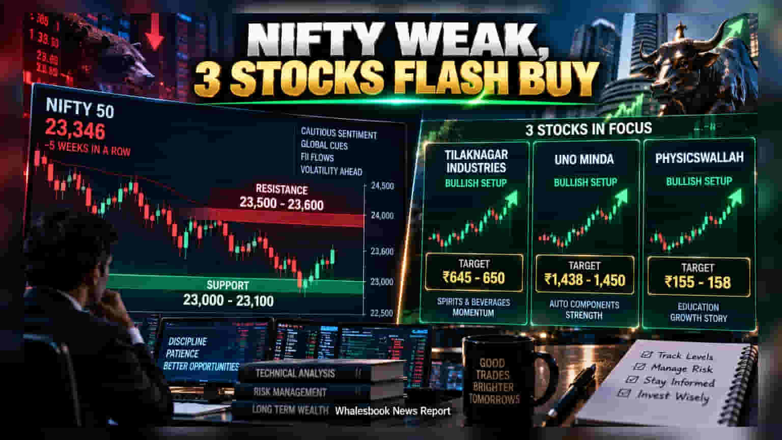 Nifty 50 નું સપ્તાહ અંતે ૨૩,૩૪૬ પર ક્લોઝિંગ: Tilaknagar Industries અને Uno Minda માં જોવા મળી શકે છે હલચલ