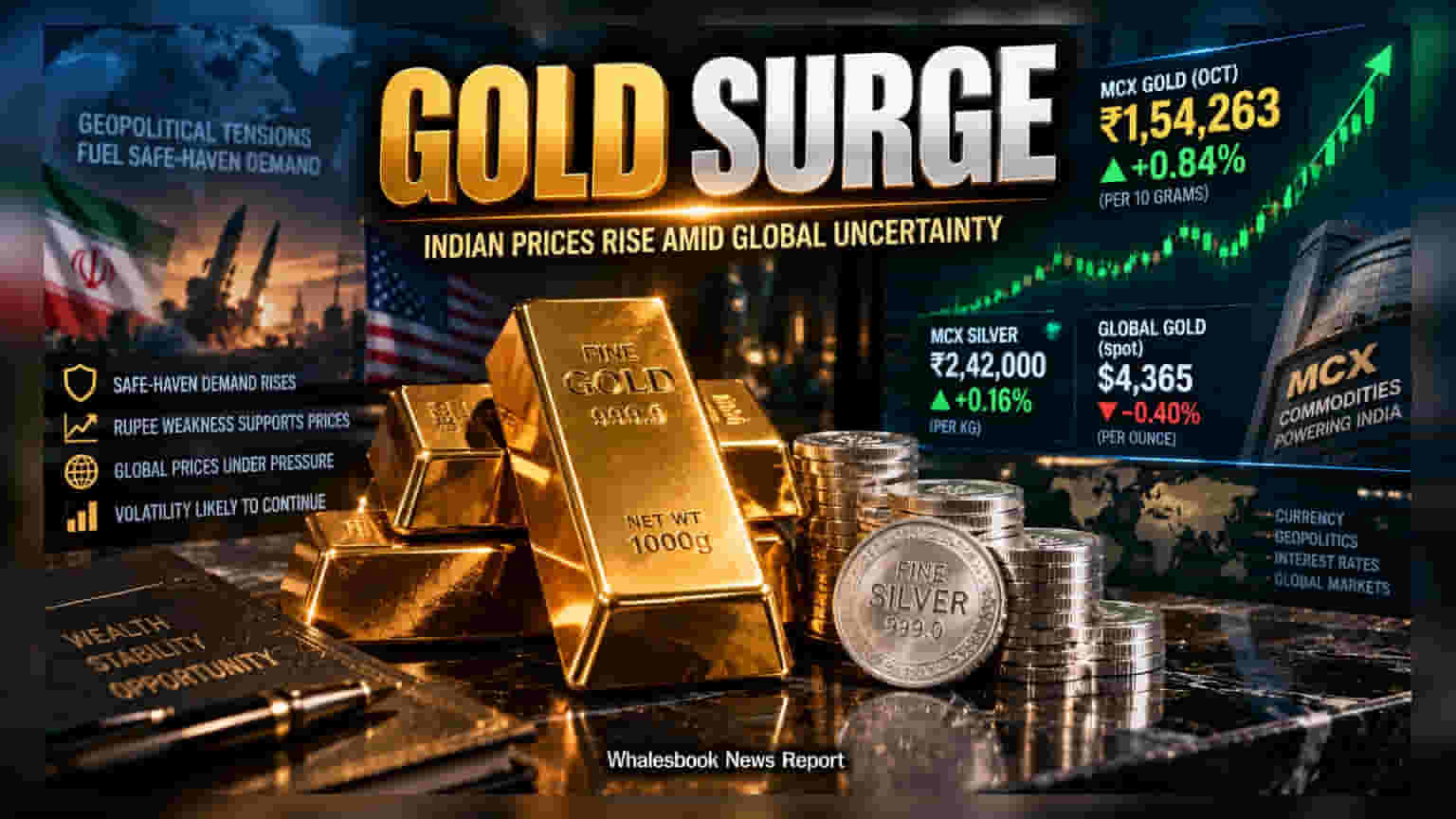 Gold Price: ग्लोबल मार्केट में गिरावट, लेकिन MCX पर सोना हुआ महंगा, ₹1,54,263 पर पहुँचा भाव