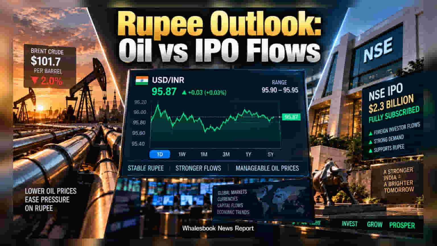 Rupee Opens Near 95.90; NSE IPO Inflows Support Currency