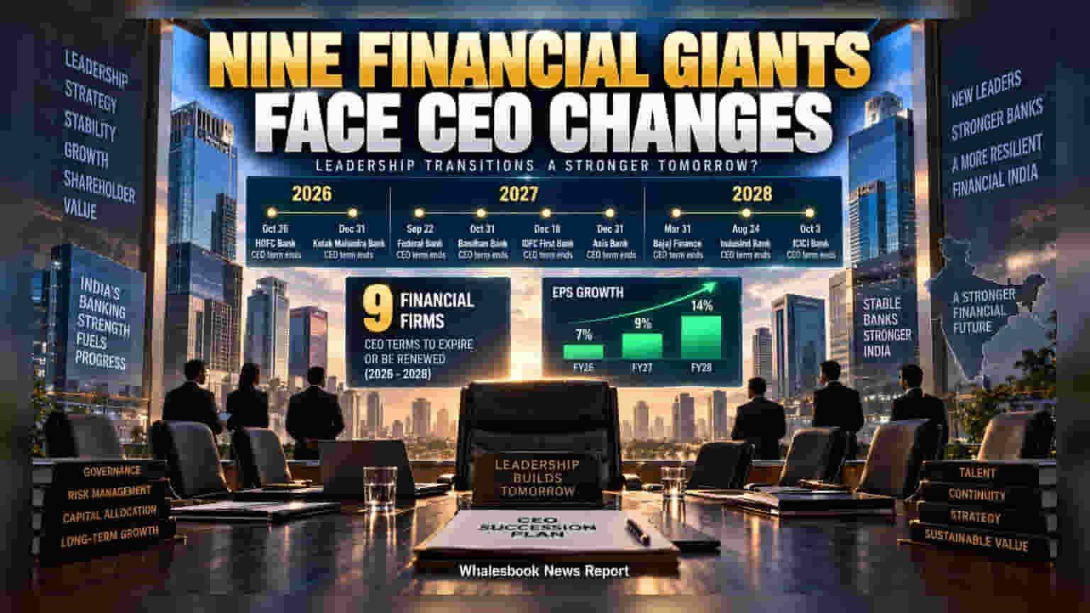 CEO Succession Cycles Face 9 Major Indian Banks Through 2028