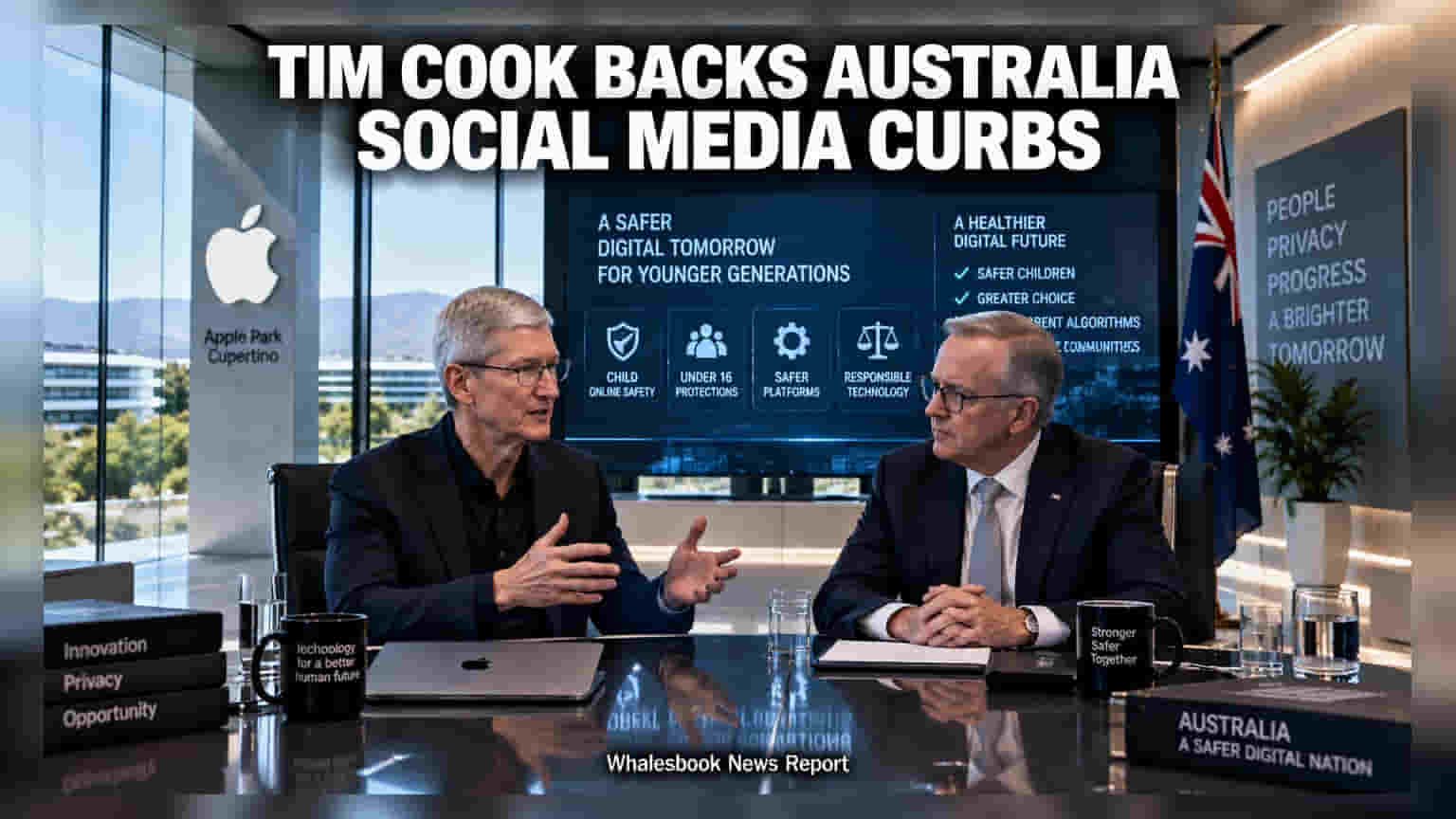 Apple चे CEO Tim Cook यांचा ऑस्ट्रेलियाच्या सोशल मीडिया नियमांना पाठिंबा