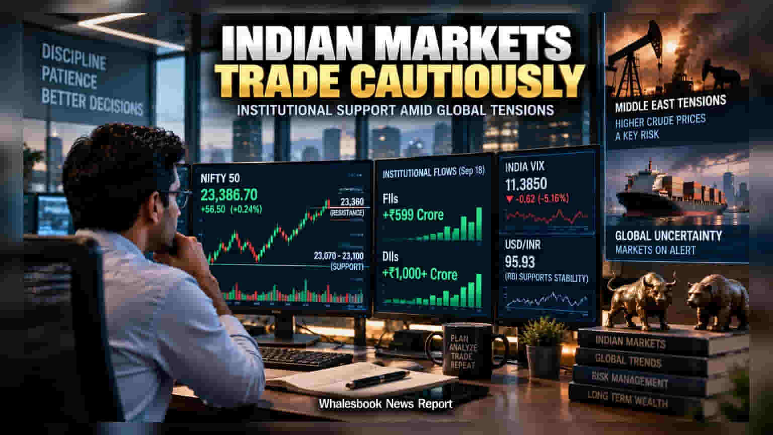 Nifty Opens Flat At 23,330 As Geopolitical Risks Persist