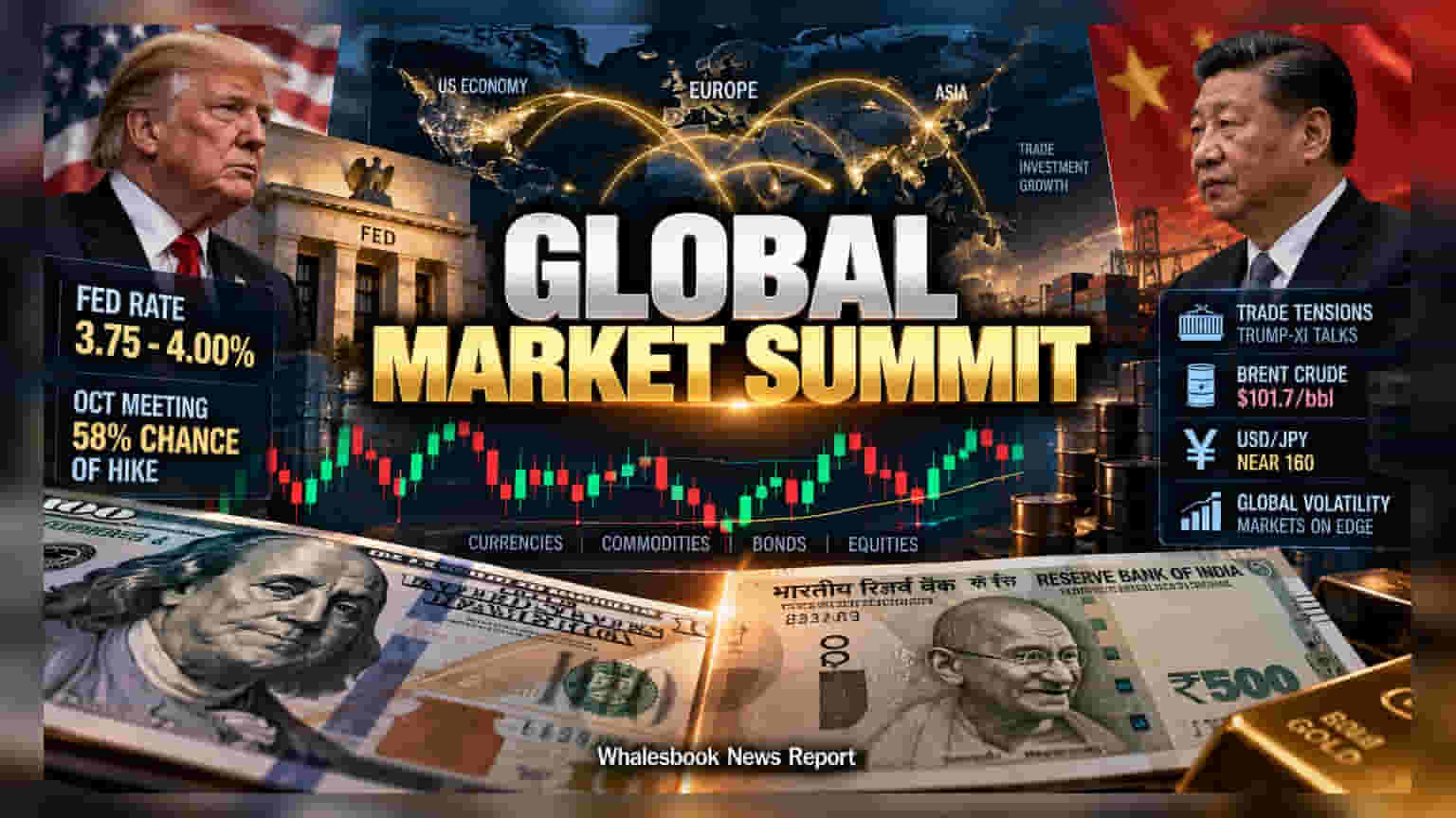 Global Market Update: Trump-Xi summit aur Fed ke faislon par tiki nigahein, Rupee hua kamzor