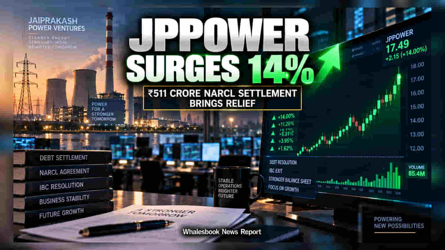 Jaiprakash Power Share: ਕਰਜ਼ੇ ਦੇ ਬੋਝ ਤੋਂ ਮਿਲੀ ਰਾਹਤ! **₹511 ਕਰੋੜ** ਦੇ ਸੈਟਲਮੈਂਟ ਨਾਲ ਸ਼ੇਅਰ **14%** ਭੱਜਿਆ