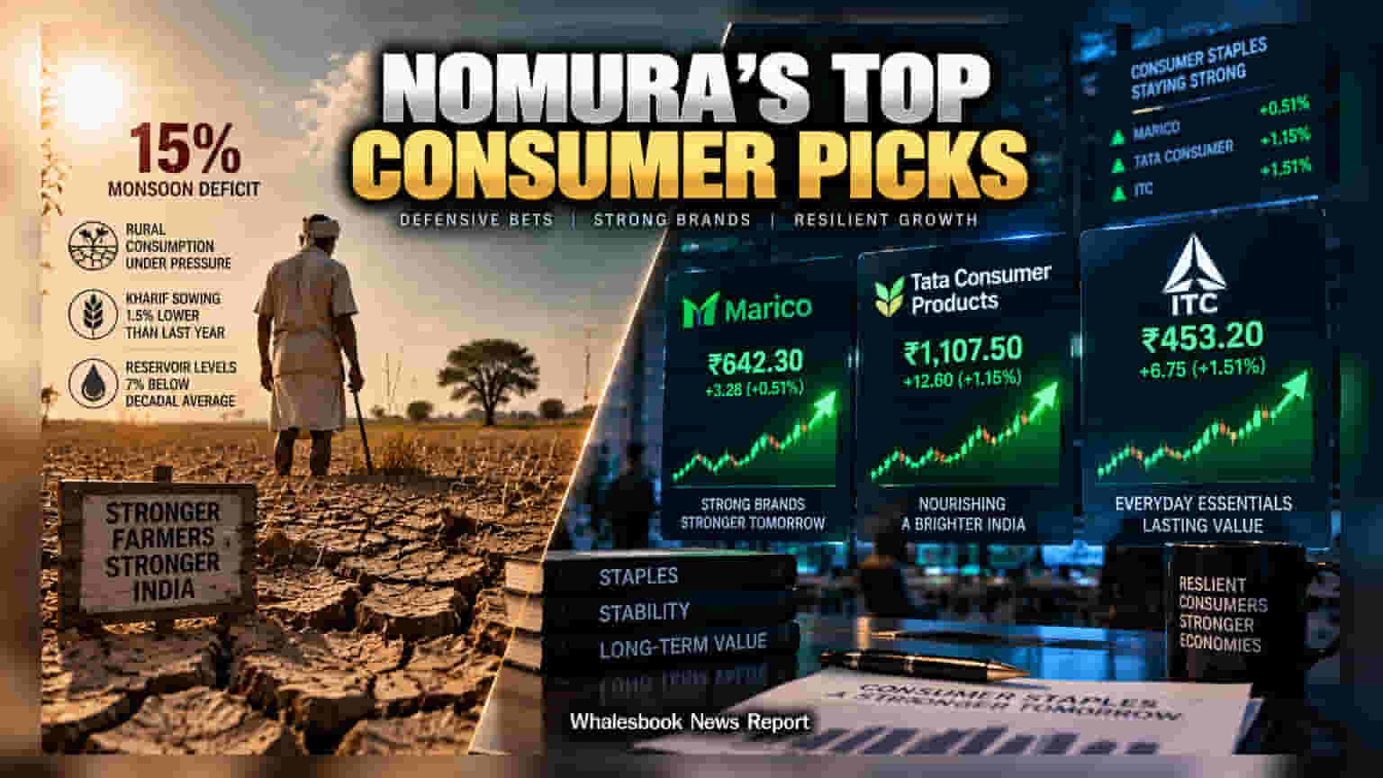 Nomura Picks Marico, ITC, Tata Consumer: ਮਾਨਸੂਨ ਦੀ ਮਾਰ ਵਿਚਾਲੇ ਇਹ 3 ਸਟਾਕਸ ਰਹਿਣਗੇ ਸੁਰੱਖਿਅਤ!