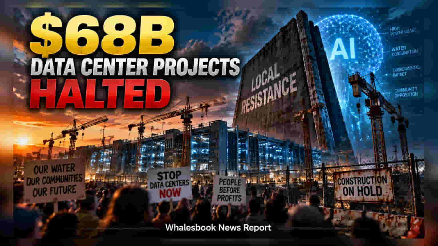 Data Center Projects: અમેરિકામાં **$68 અબજના** ડેટા સેન્ટર પ્રોજેક્ટ્સ અટવાયા, AI કંપનીઓની મુશ્કેલી વધી