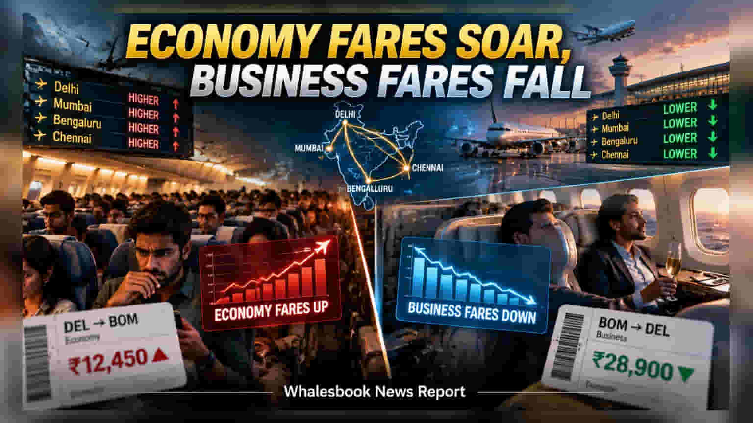 Indian Airfares: ਹਵਾਈ ਸਫ਼ਰ 'ਚ ਵੱਡਾ ਬਦਲਾਅ, ਇਕਾਨਮੀ ਕਲਾਸ ਮਹਿੰਗੀ ਤੇ ਬਿਜ਼ਨਸ ਕਲਾਸ ਹੋਈ ਸਸਤੀ